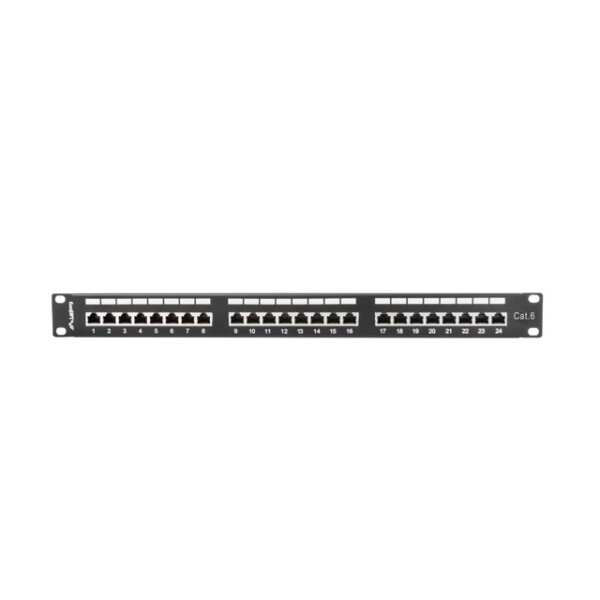 Lanberg PPS6-1024-B, RJ-45, Cat6, Schwarz, Metall, 1U, 442 mm