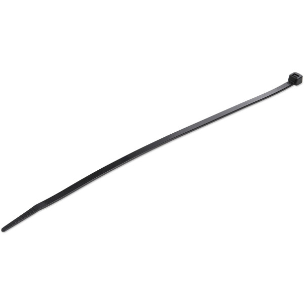StarTech.com 25 cm Kabelbinder - 4 mm breit, 68 mm Bündeldurchmesser, 22 kg Zugfestigkeit, selbstsichernde Nylon-Kabelbinder mit gebogener Spitze, 94V-2/UL geprüft, schwarz, 100 Stück, Lösbarer Kabelbinder, Nylon, Kunststoff, Schwarz, 6,8 cm, V2, -40 - 85