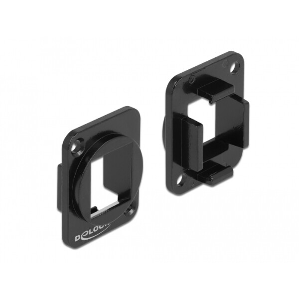 Delock Keystone Halterung 1 Port für D-Typ Metall, Metall, Schwarz