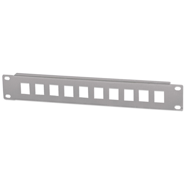 Intellinet 10-Port Patchpanel - unbestückt - 10" - 1 HE - grau