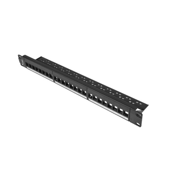 Lanberg PPKS-1024-B, RJ-45, Schwarz, Acrylnitril-Butadien-Styrol (ABS), Kunststoff, Rackeinbau, 1U, 482,6 mm
