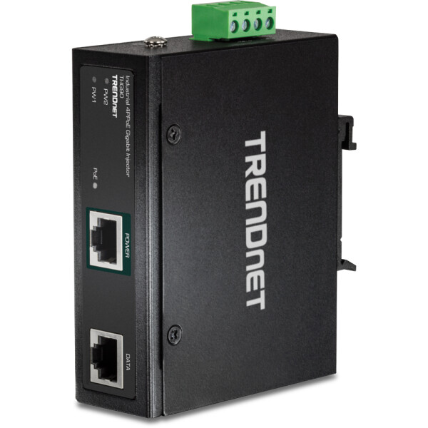 TRENDnet TI-IG90, Gigabit Ethernet, 10,100,1000 Mbit/s, IEEE 802.3, IEEE 802.3ab, IEEE 802.3af, IEEE 802.3at, IEEE 802.3bt, IEEE 802.3u, Voll, Halb, Schwarz, 100 m