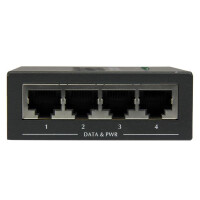 StarTech.com 4 Port Gigabit midspan - PoE+ Injektor - 802.3at/af, Netzwerksender, 100 m, 2000 Mbit/s, Voll, 50000 h, 10/100/1000Base-T(X)