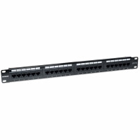 Intellinet 24-Port Cat6 Patchpanel, UTP, 1 HE, IEEE 802.3, IEEE 802.3ab, IEEE 802.3u, Schnelles Ethernet, Gigabit Ethernet, RJ-45, U/UTP (UTP), Schwarz, Rackeinbau