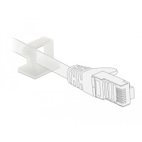 Delock Kabelhalter mit Verschlussclip selbstklebend natur 10 Stück, Kabelhalter, Flur, Nylon, Weiß