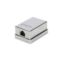 DIGITUS Cat 6A Aufputzdose, 1-fach, Grau, RJ-45, LSA, Weiblich, 10GBase-T, Cat6a