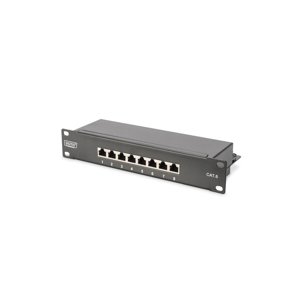 DIGITUS CAT 6, Klasse E Patch Panel, geschirmt, schwarz