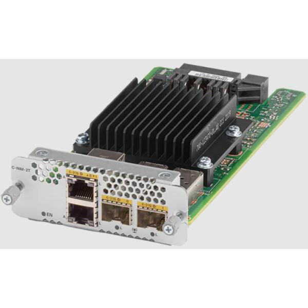 Cisco C-NIM-2T, Gigabit Ethernet, 10,100,1000 Mbit/s, 1000BASE-TX, Catalyst 8200 Series, 8200L, and all 8300 Series platforms., 0 - 40 °C, -40 - 70 °C