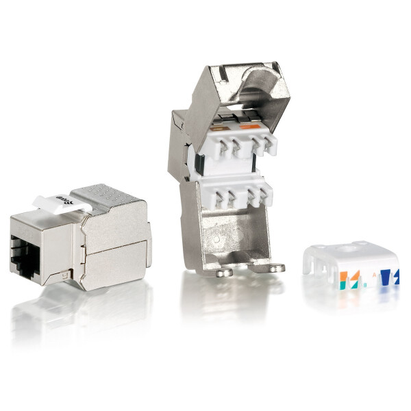 Equip 67221 Cat.6 Premium abgeschirmter Keystone Jack werkzeugfrei, 8 Stück/Packung, Metallisch, Gold, IS0/IES 11801, EN 50173, 18 mm, 24,5 mm, 41 mm
