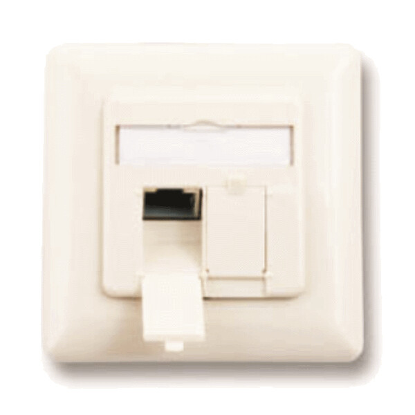 M-CAB CAT 6 Surface Modular Outlet, 2 x RJ45, 2 x RJ-45, Weiß, ISO / IEC 11801 and EN50173, 80 mm, 80 mm