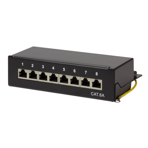LogiLink NP0018B, 10 Gigabit Ethernet, 10000 Mbit/s, Cat6a, S/UTP (STP), Schwarz, Stahl