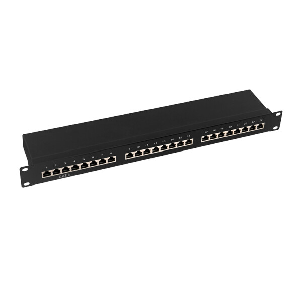 LogiLink NP0055, Cat6, S/UTP (STP), Schwarz, Stahl, RoHS, ISO/IEC 11801, TIA/EIA 568C.2