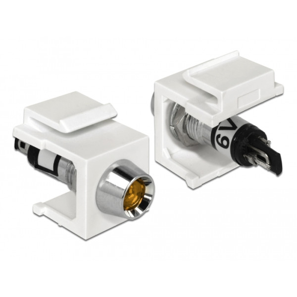 Delock 86449, Keystone LED, Schwarz, Edelstahl, Weiß, Gelb, 6 DC, 3 A, 16,3 mm, 29 mm