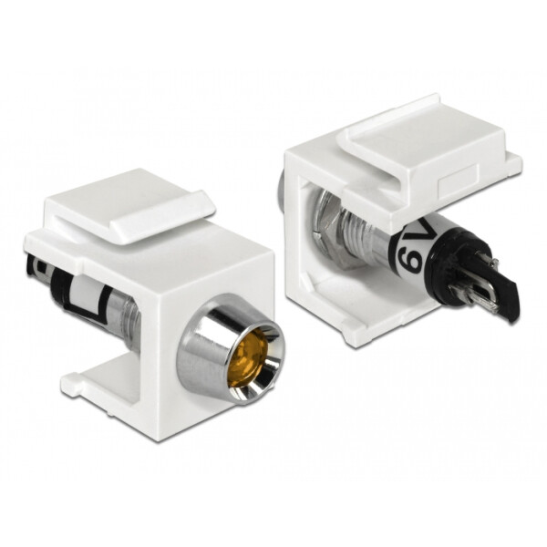 Delock 86449, Keystone LED, Schwarz, Edelstahl, Weiß, Gelb, 6 DC, 3 A, 16,3 mm, 29 mm