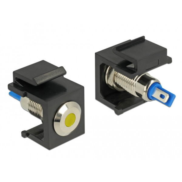 Delock 86462, Keystone LED, Schwarz, Blau, Edelstahl, Gelb, 6 DC, 3 A, 16,3 mm, 27,3 mm