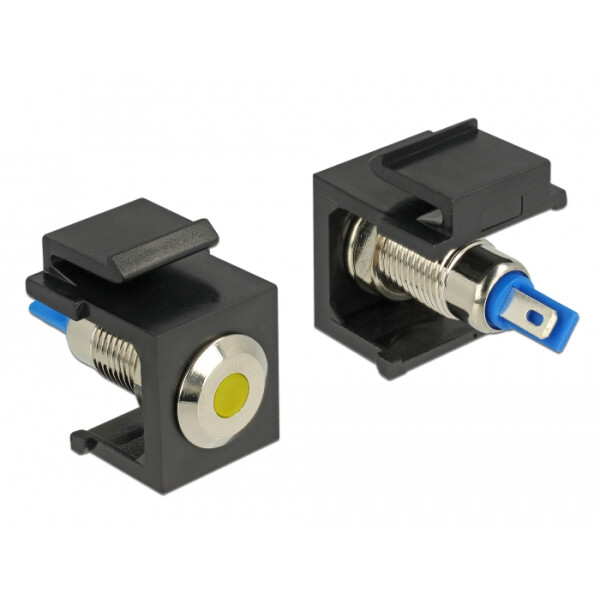Delock 86462, Keystone LED, Schwarz, Blau, Edelstahl, Gelb, 6 DC, 3 A, 16,3 mm, 27,3 mm