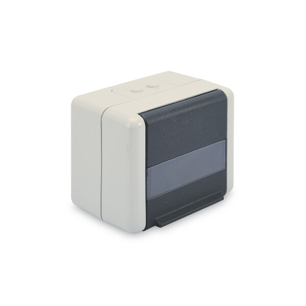 DIGITUS Datenanschlussdose für Keystone Module, IP44, Aufputz mit Klappdeckel, RJ-45, 2 Modul(e), Schwarz, Grau, Acrylnitril-Butadien-Styrol (ABS), IP44, -20 - 70 °C