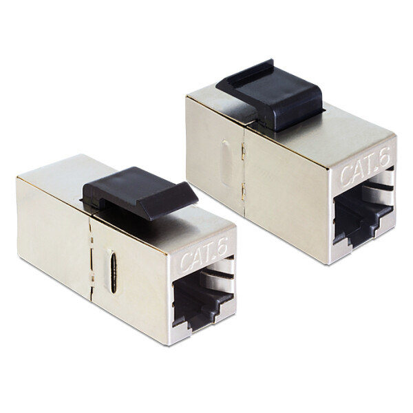 Delock 86210, Schwarz, Silber, RJ45, RJ45, Metall, Kunststoff, 33,8 mm, 15,8 mm