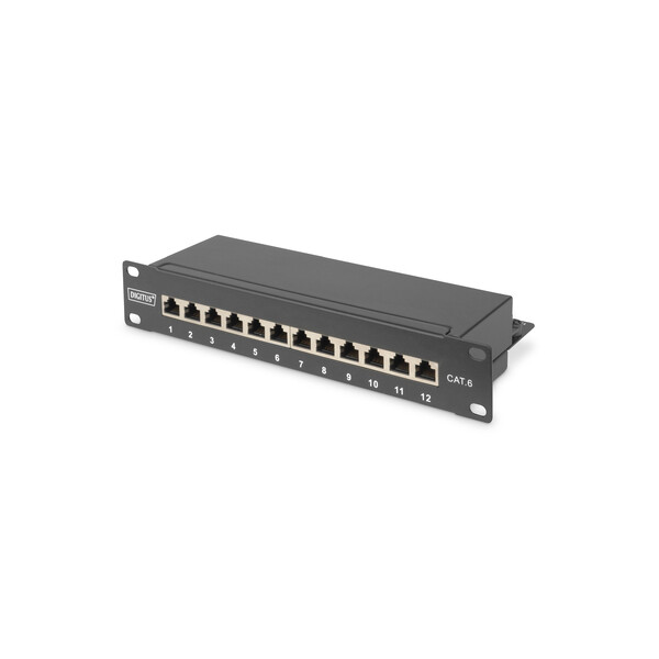 DIGITUS CAT 6, Klasse E Patch Panel, geschirmt, schwarz