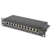 DIGITUS CAT 6, Klasse E Patch Panel, geschirmt, schwarz
