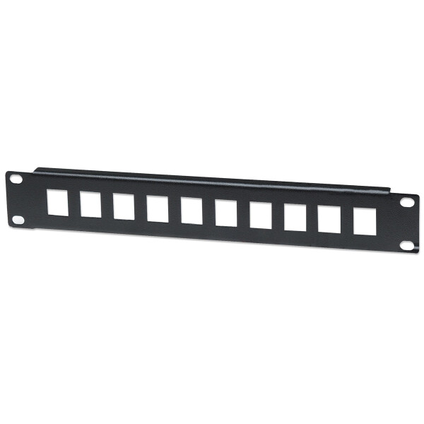 Intellinet 10-Port Patchpanel, unbestückt, 10", 1 HE, schwarz, Rackeinbau, 1U, Schwarz