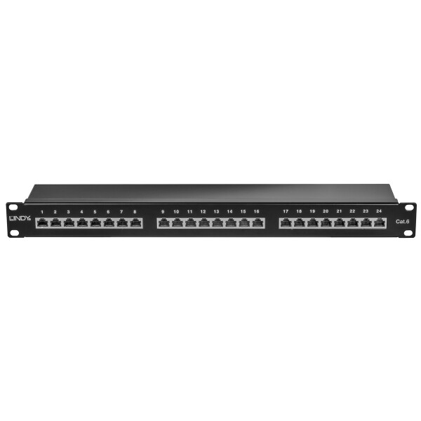 Lindy 25990, RJ-45, Schwarz, Rackeinbau, 1U, 480 mm, 45 mm