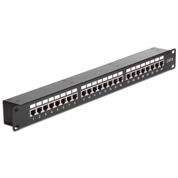 Delock 43295, Cat6, Schwarz, Rackeinbau, 1U, 44 mm, 44 mm