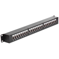 Delock 43295, Cat6, Schwarz, Rackeinbau, 1U, 44 mm, 44 mm