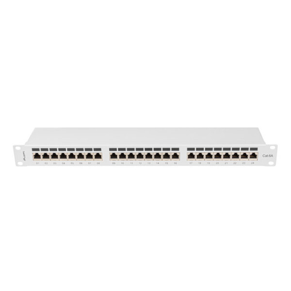 Lanberg PPSA-1024-S, Cat6a, F/UTP (FTP), Grau, ABS, Metall, Rackeinbau, 1U