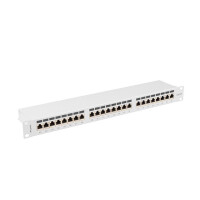 Lanberg PPSA-1024-S, Cat6a, F/UTP (FTP), Grau, ABS, Metall, Rackeinbau, 1U