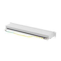 Lanberg PPSA-1024-S, Cat6a, F/UTP (FTP), Grau, ABS, Metall, Rackeinbau, 1U