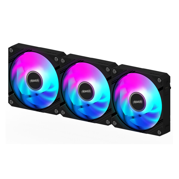 Gigabyte AORUS EZ CHAIN FAN 120 (3-Pack), Ventilator, 12 cm, Schwarz