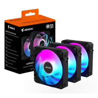 Gigabyte AORUS EZ CHAIN FAN 120 (3-Pack), Ventilator, 12 cm, Schwarz