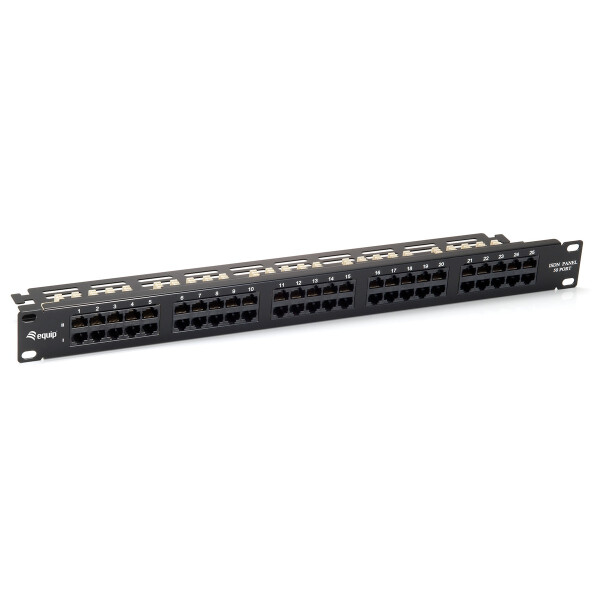 Equip 125295, Cat3, Schwarz, Rackeinbau, 1U, 44 mm, 483 mm