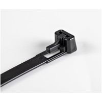 StarTech.com Kabelbinder - 127x7 mm, wiederverwendbar, lösbare Nylonbinder, 22 kg Zugfestigkeit, Innen- und Außenbereich, 94V-2/UL, schwarz, 100 Stück, Lösbarer Kabelbinder, Nylon, Kunststoff, Schwarz, 3 cm, V2, -40 - 85 °C