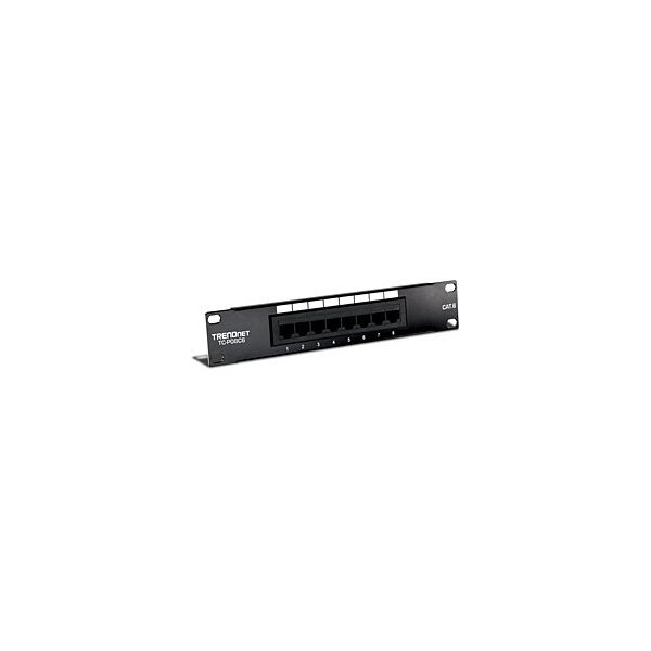 TRENDnet TC-P08C6, 10/100/1000Base-T(X), RJ-45, Cat6, Schwarz, CE, FCC, 44 mm