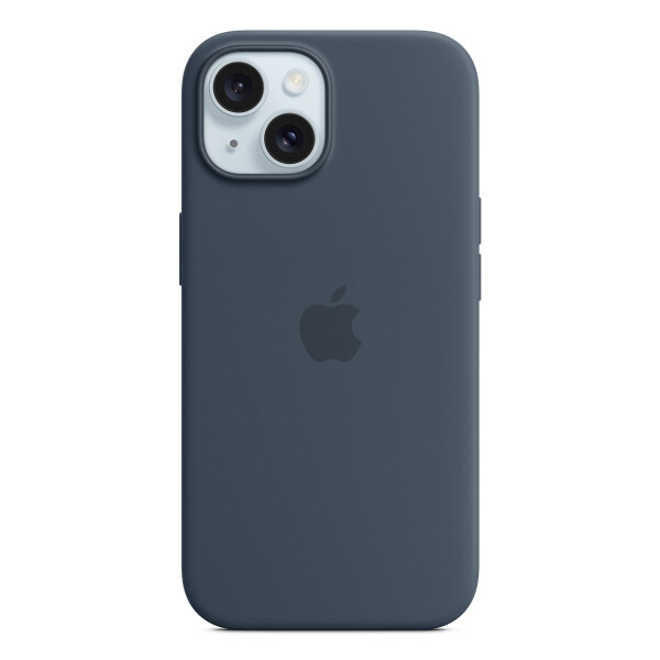Apple iPhone 15 Silikon Case mit MagSafe – Sturmblau, Cover, Apple, iPhone 15, 15,5 cm (6.1"), Navy