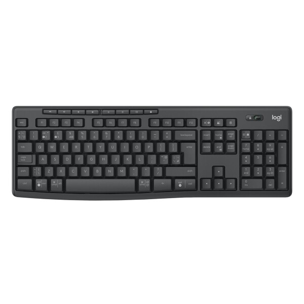 Logitech 920-012073, Kabellos, RF Wireless + Bluetooth, Membran Key Switch, QWERTY, Graphit, Maus enthalten