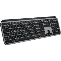 Logitech MX Keys S for Mac, Kabellos, RF Wireless + Bluetooth, Scherenschalter, QWERTY, LED, Aluminium, Schwarz