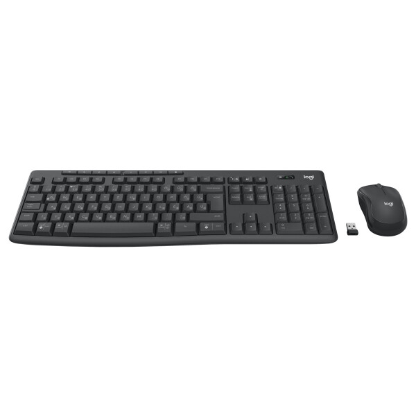Logitech 920-012079, Kabellos, RF Wireless + Bluetooth, Mecha-Membran-Schlüsselschalter, QWERTZ, Graphit, Maus enthalten