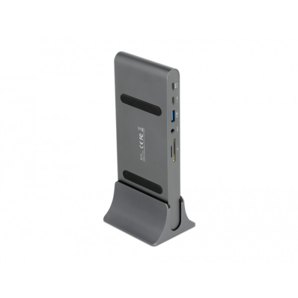 Delock USB Type-C DP 1.4 Dockingstation Triple 4K Display - HDMI / DisplayPort / USB / LAN / SD / PD 3.0, Kabelgebunden, Thunderbolt 3, 3,5 mm, 10,100 Mbit/s, Grau, MicroSD (TransFlash), SD