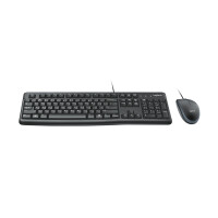 Logitech MK120, Kabelgebunden, USB, QWERTZ, Schwarz, Maus enthalten