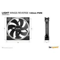 Be Quiet! Light Wings 140 mm PWM Reverse Black,...