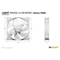 Be Quiet! Light Wings LX 120 mm PWM Reverse White,...
