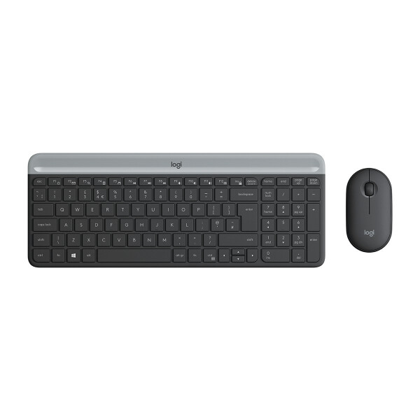 Logitech MK470, Volle Größe (100%), Kabellos, RF Wireless, Graphit, Maus enthalten