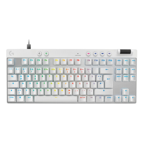 Logitech G PRO X TKL RAPID, Kabelgebunden, USB, Magnetic-mechanical key switch, QWERTZ, LED, Weiß