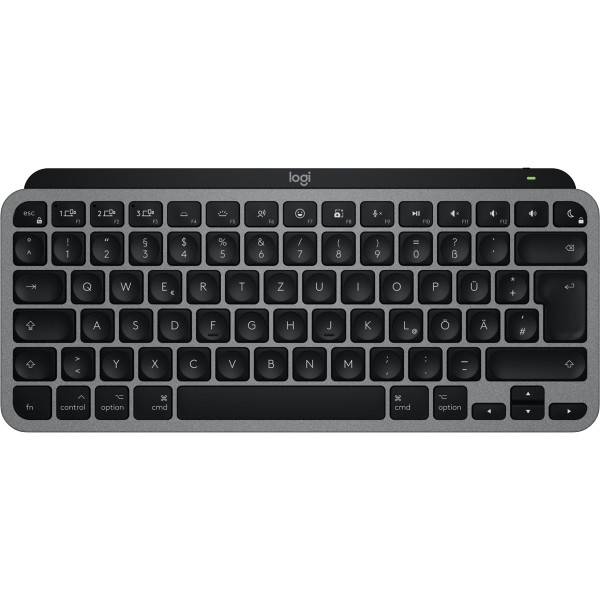 Logitech MX Keys Mini For Mac, Kabellos, Bluetooth, Scherenschalter, QWERTZ, LED, Schwarz, Grau
