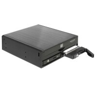 Delock 47230, 13,3 cm (5.25 Zoll), SATA III, Schwarz, Aluminium, 146,2 mm, 149,7 mm