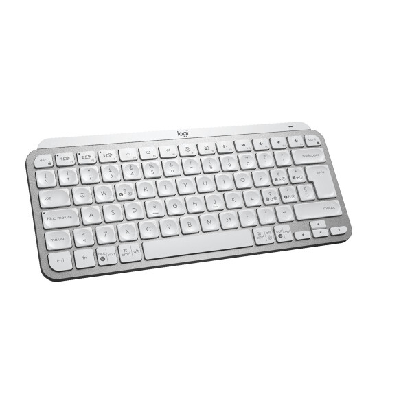 Logitech MX Keys Mini, Mini, Kabellos, RF Wireless + Bluetooth, QWERTY, LED, Grau