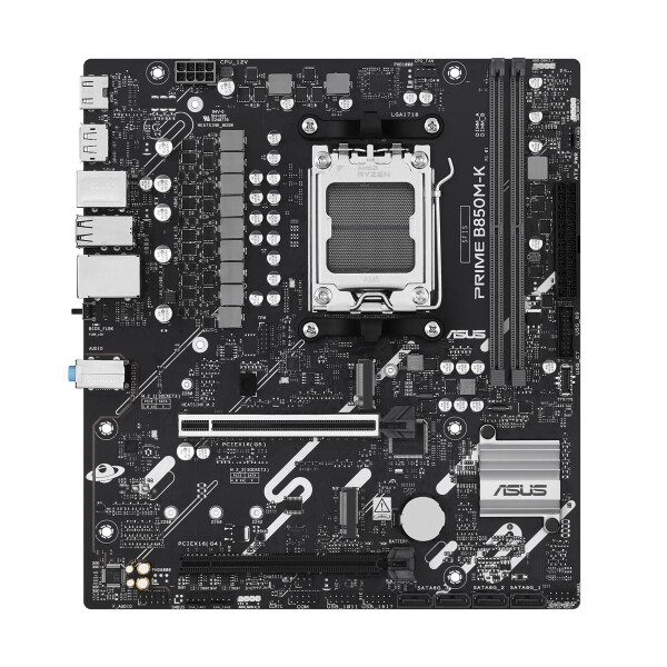 ASUS PRIME B850M-K, AMD, Sockel AM5, AMD Ryzen 7000 Series, AMD Ryzen 8000 Series, AMD Ryzen 9000 Series, Sockel AM5, DDR5-SDRAM, 128 GB